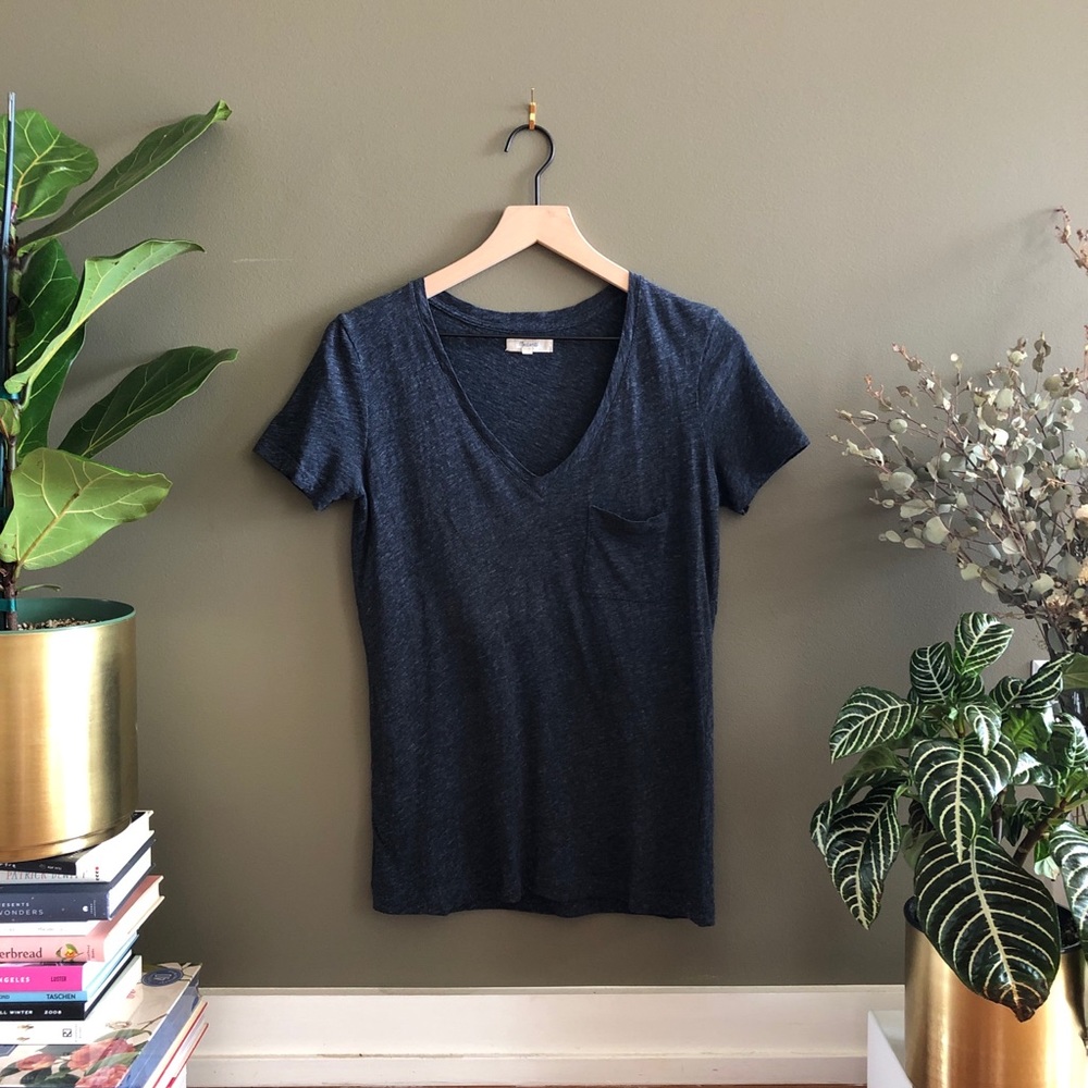 Madewell Cotton V-Neck Pocket Tee